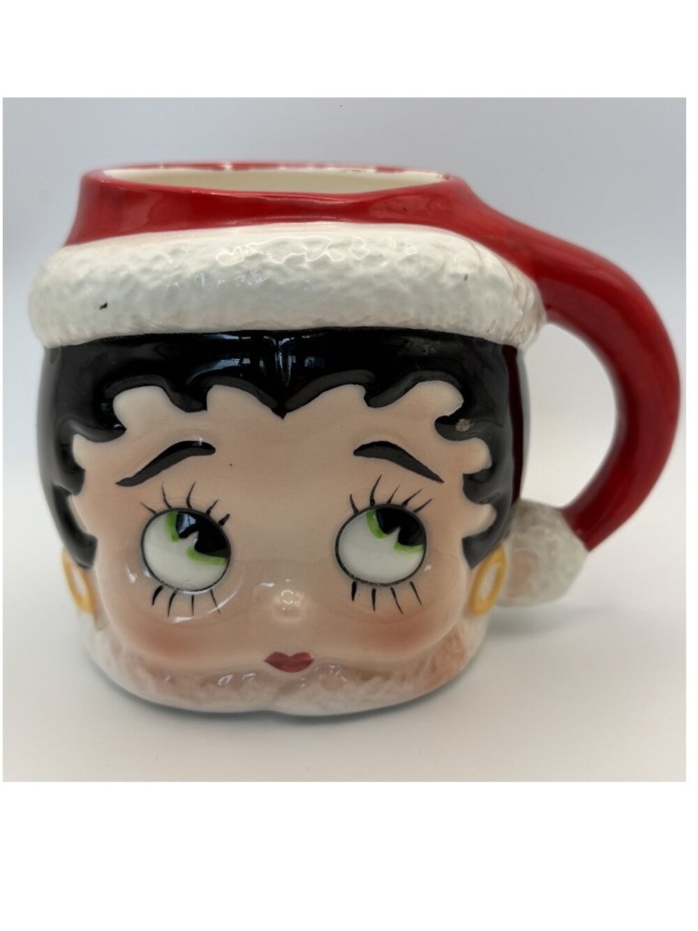 Vintage Vandor Betty Boop Sculptural Face Santa Hat Mug 1983 King Features